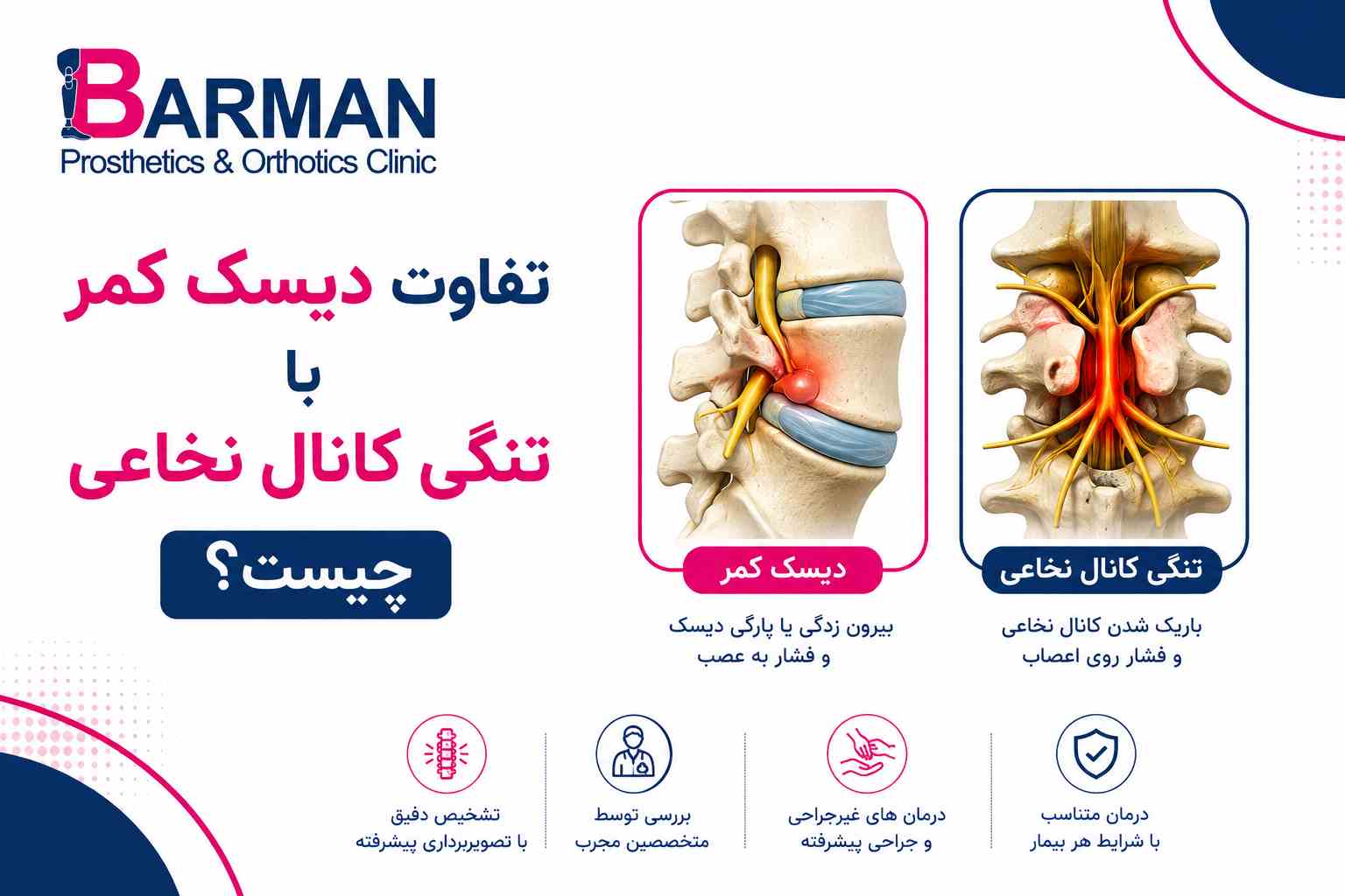 تفاوت دیسک کمر با تنگی کانال نخاعی